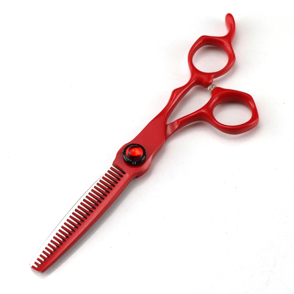 Gzslkscd Thinning Scissor Hair Cutting Scissors, 6Inch Professional 440C Steel Scissor Red Hair Scissors Haircut Thinning Barber Cutting Shears Hairdressing Scissors (Color : ) ( B)