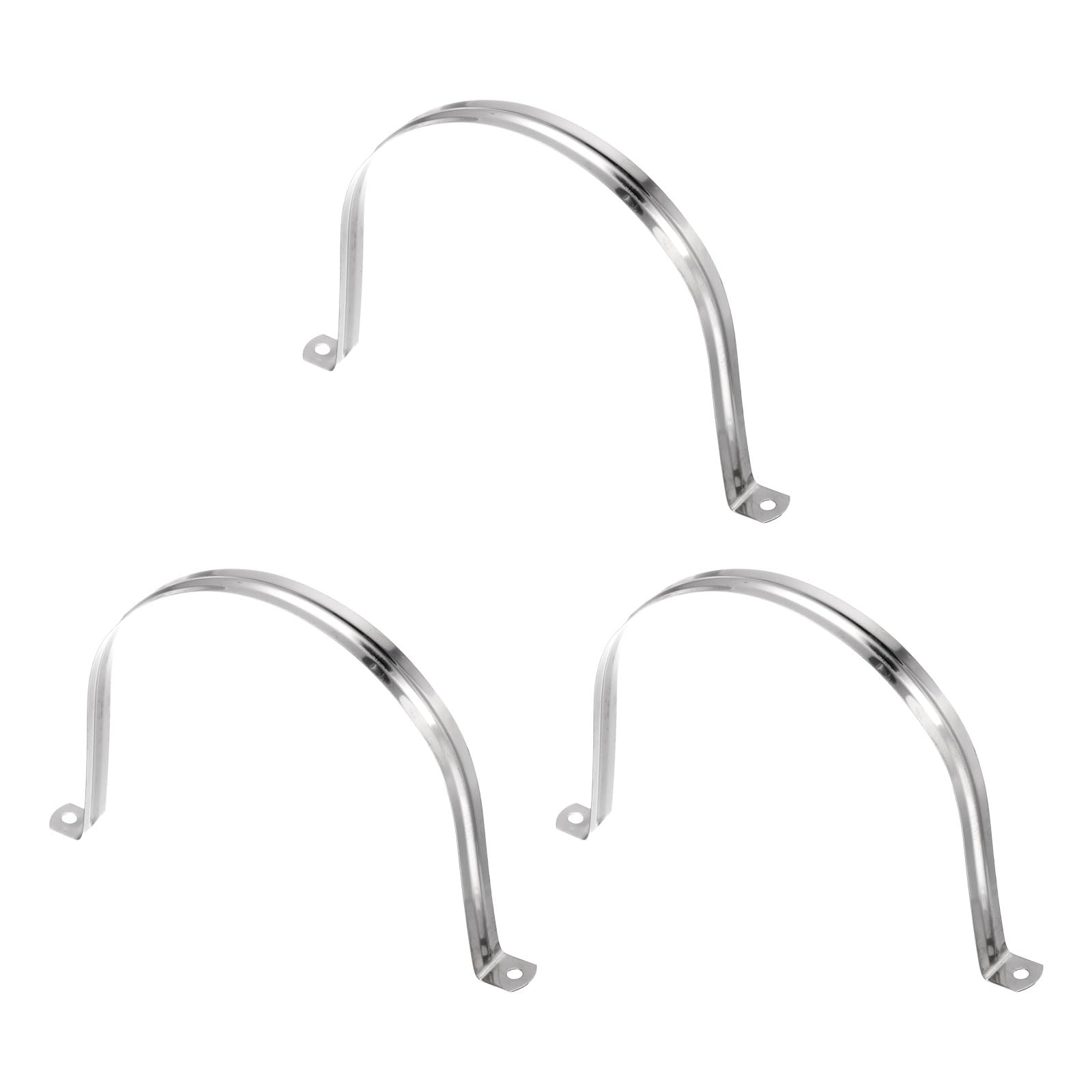 HARFINGTON 3pcs 5 7/8-Inch 150mm Conduit Clamps, M150 U Tube Pipe Clamp, Stainless Steel Rigid Pipe Strap, U Shaped Bracket with Two Hole for Pipe Tube Hose Wire Cord Fixing