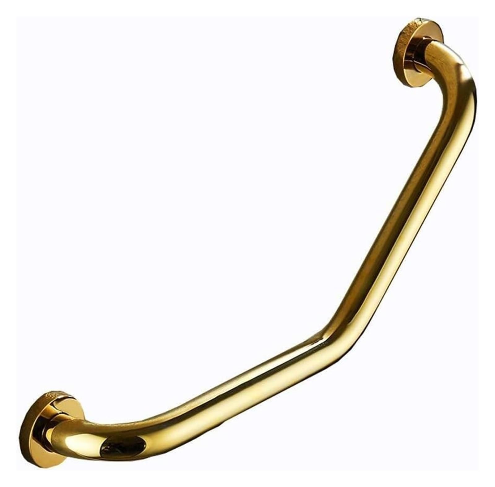 asdchZen Grab Rails Bath Wall Attachment Handrails Rails Curved Brass Grab Bar,Wall Mounted Towel Rack,Bathtub Bathroom Shower Non-Slip Aids Safety Support Rail,Polished Finished