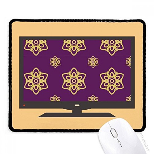 Alfombrilla de ratón de goma antideslizante color morado dorado, tapete de escritorio