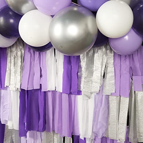 Image of PartyWoo Purple Balloons, 51 pcs Party Decorations Pack of Latex Balloons and Crepe Paper for Balloon Garland as Party Decorations, Birthday Decorations, Wedding Decorations, Baby Shower Decorations