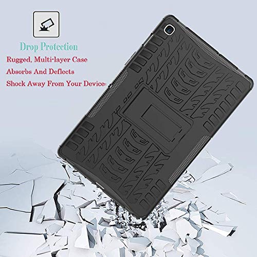 Image of MoreFit Hybrid Back Cover Case with Kickstand Wheel Pattern for Samsung Galaxy Tab S5e 10.5 Inch 2019 T720 / T725 - Black