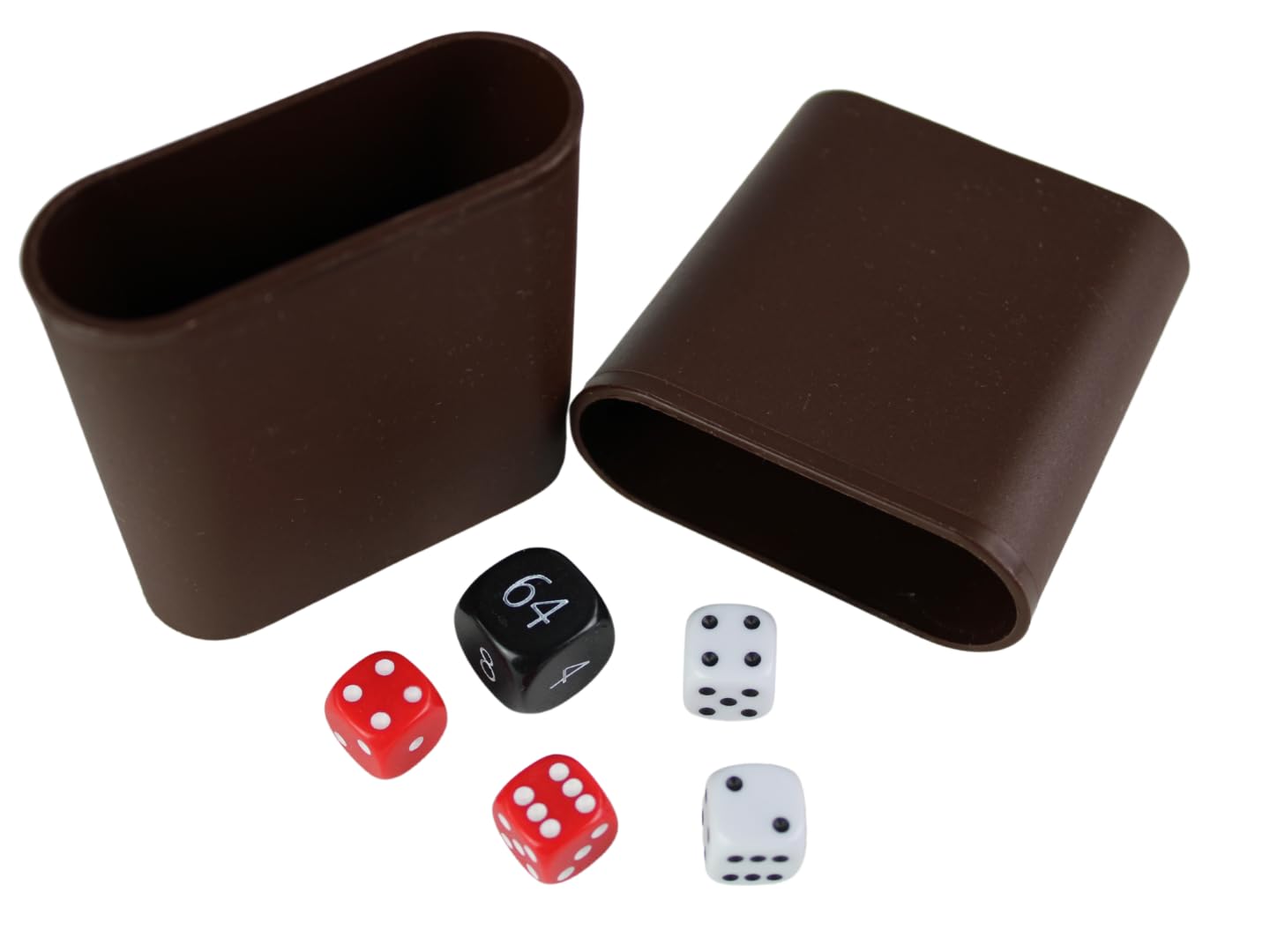 Replacement Backgammon Dice Set - Black Doubling Cube - Red & White Dices