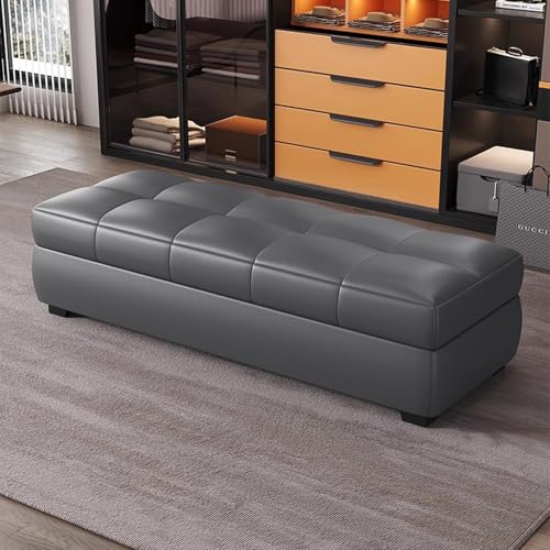 Coffre de rangement en cuir capitonné supportant jusqu'à 300lbs - 2