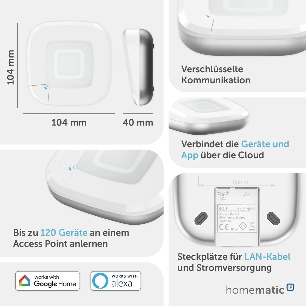 Homematic IP Smart Home Set Raumklima mit Access Point 2, 2 Heizkörperthermostate