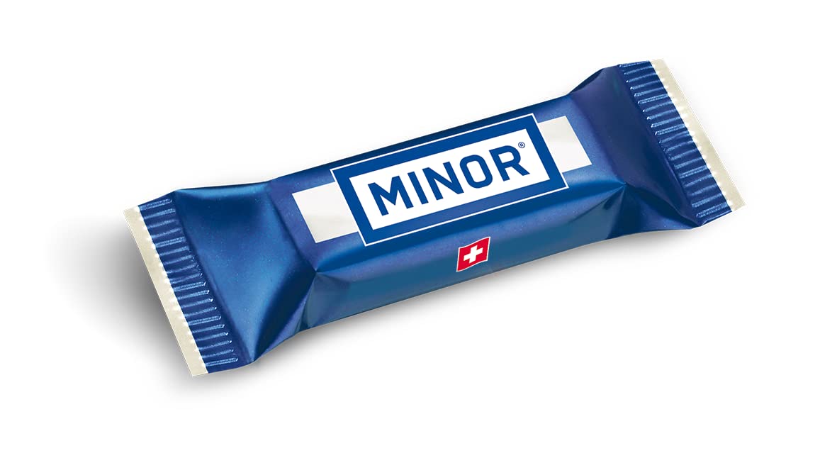 Minor Original Minis Box 480 Stück Schweizer Schokolade 2,5kg Box Thekendisplay Gastropackung
