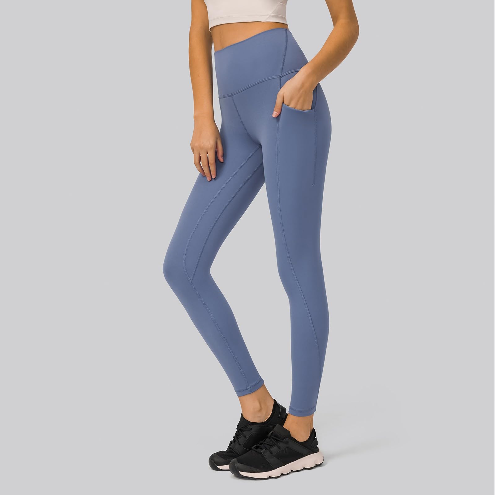 Generico Completo Pilates Donna Leggins Sportivi Yoga Scrunch Pantalone Senza Cuciture Leggings Cotone Lunghi Pantaloni 3/4 Vita Alta Palestra