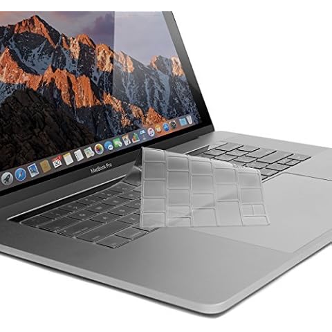 UPPERCASE GhostCover Premium Ultra Thin Keyboard Protector for MacBook Pro with Touch Bar 13" or 15" (2016-18, Apple Model A-1706, 1707, 1989, 1990, 2159), EU Keyboard Layout Compatible Cover