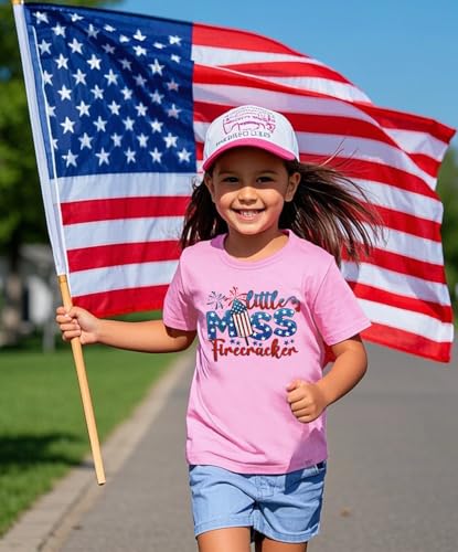 Image of Boys Girls 4th of July Shirts American Flag Tees Kids Patriotic Independence Day Memorial Day Tops 2-7 Years