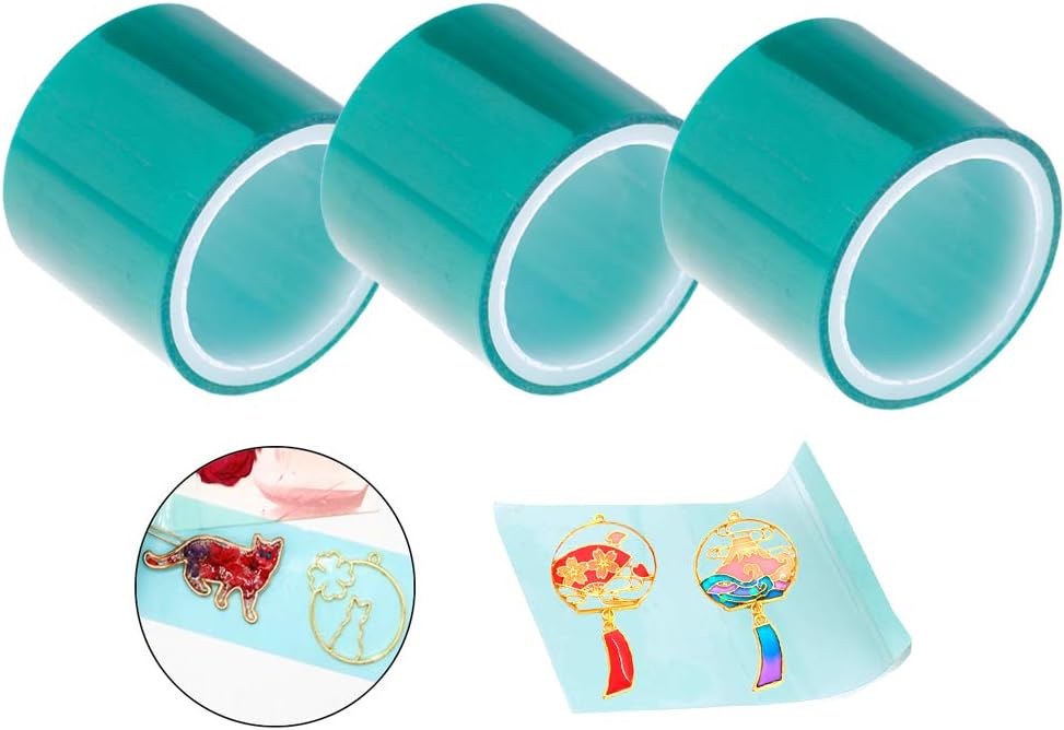 ADFEN 3Pcs 5m/roll Seamless Sticky Traceless Epoxy Tape, DIY UV Resin High Adhesive Paper Tape for Metal Frame Bottom Jewelry Pendant