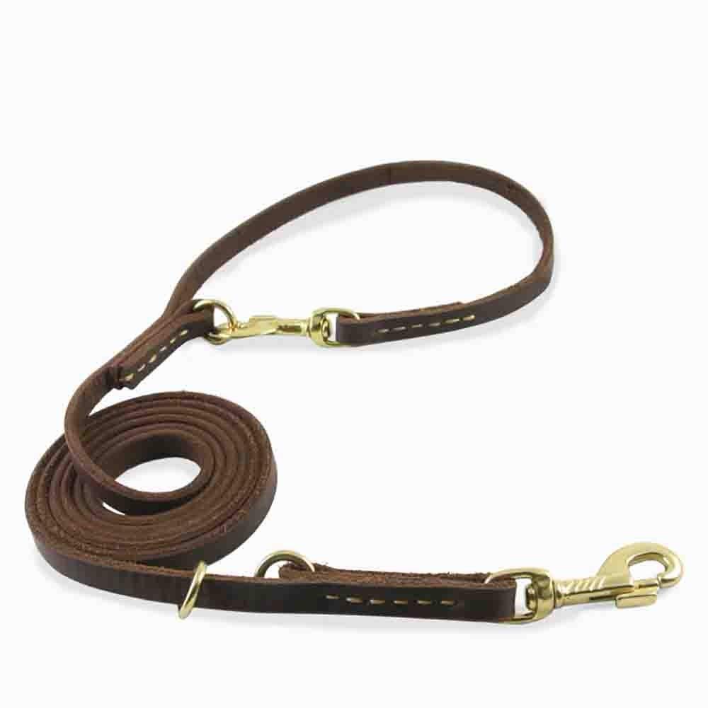 Guinzaglio Corto In Vera Pelle Per Cani Di Taglia Grande - Addestramento E Passeggiate - Marrone Scuro - Resistente E Confortevole - Foto 6