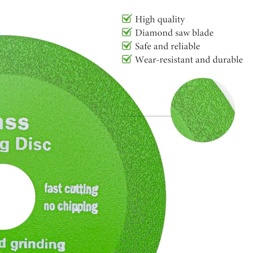 QINGHEC 6PCS Glass Cutting Disc 100mm Porcelain Cutting Disc Grinder Blades Cutting Discs for Angle Grinder Super Thin Diamond Saw Blade for Glass Tiles Ceramics Crystal Jade Wine Bottles 4 QINGHEC 6PCS Glass Cutting Disc 100mm Porcelain Cutting Disc Grinder Blades Cutting Discs for Angle Grinder Super Thin Diamond Saw Blade for Glass Tiles Ceramics Crystal Jade Wine Bottles - Image 4