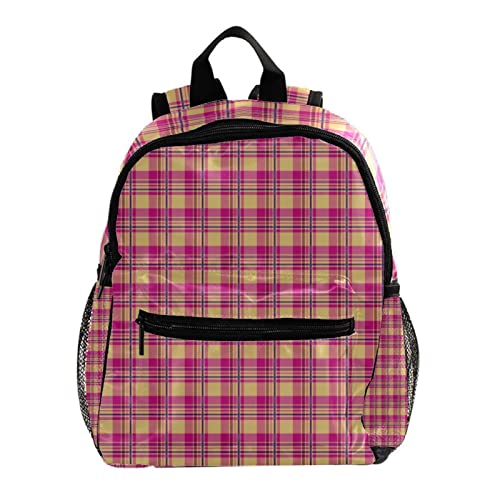 Sac à dos pour garçons et filles motif écossais jaune à offrir