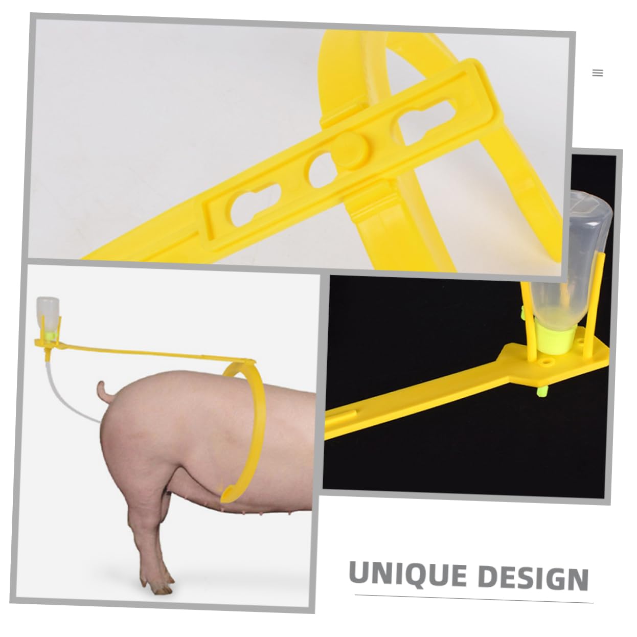 YARNOW Morsetto per Suini in Acciaio Inossidabile e Plastico 2 Pezzi Design Unico Utilizzo Professionale e Pratico per Allevamenti Suini