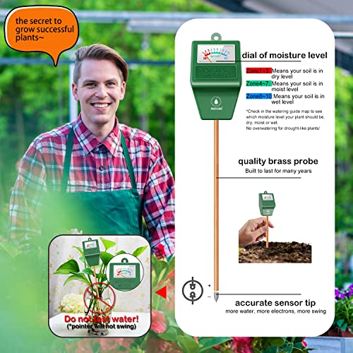 Antonki Soil Moisture Meter for Indoor Plants, Plant Water Meter, Soil Hygrometer Monitor, Soil Sensor Water Test Kit for Flower, Tree Gardening, Farming - No Battery Required - Pack of 2 - Image 5