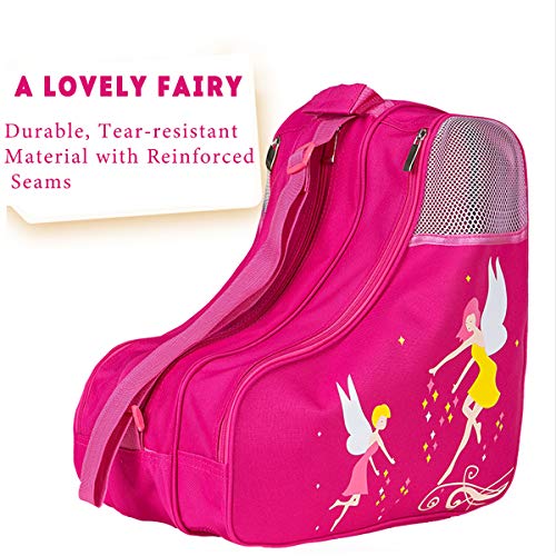 Ice Skate Bag Girls, Roller Skates Bag Inline Skate Bag Roller Ski Boot Bag, Women Figure Hockey Skate Bag Rollerskates Ice Skating Bags,Multiple Pockets for Ice Skate Protective Gears for Kids Adults - Thumbnail 3