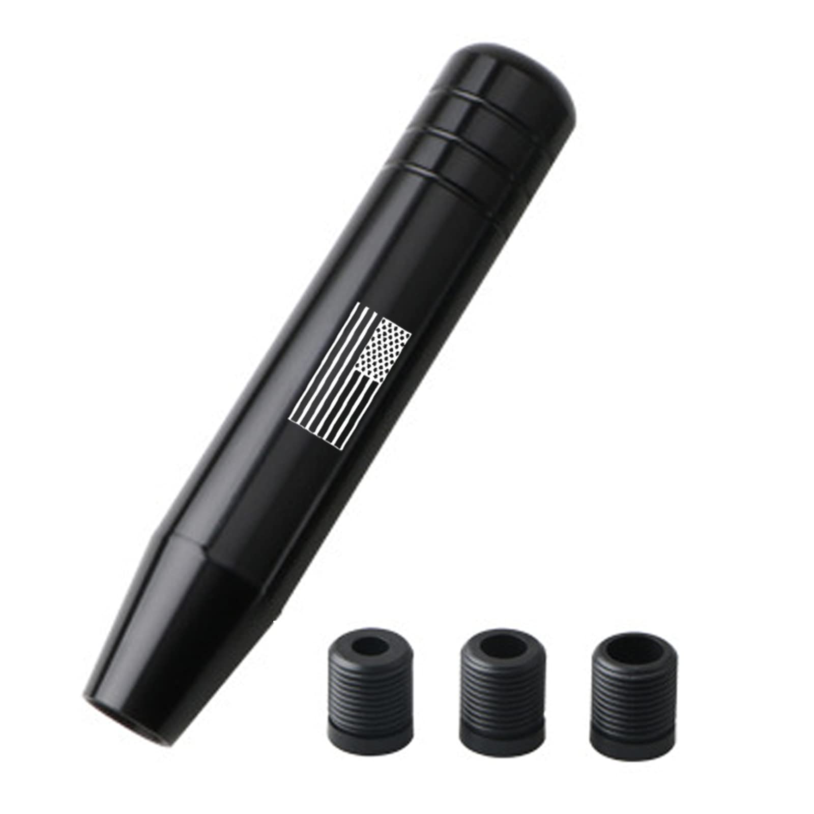 Miytsya 1 PC Gear Stick Shifter Knobs, 7 Inch American Flag Design Metal Gear Stick Shift Knob, Automatic Shift Knob, Weighted Car Shift Handle Knob Fits Most Auto Transmission Vehicle (Black #502)