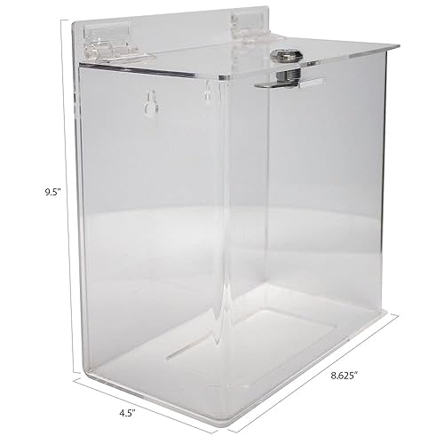 Miniatura 2 de NMC Grab & Go Secure - Dispensador de máscaras de acrílico con tapa de bloqueo, capacidad para aproximadamente 150 máscaras, montaje en pared,