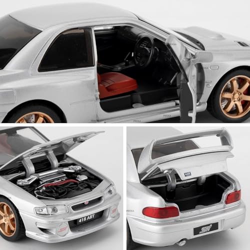 Image of FEXXA 1 /32 Compatible for Subaru Impreza WRX STI Model Car, Pull Back Diecast Collectible Car Toy with Sounds & Lights for Kids Boys Girls and Adults, Gift (Silver)