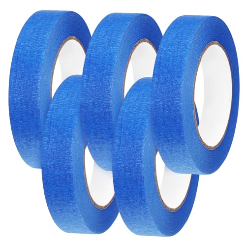 balacoo 5 Rolls Masking Tape Masking Paper with Adhesive Adhesive Tape Blue