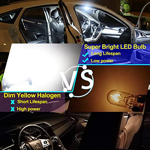 Xinyang 10Pcs 194 Led Car Bulbs, Canbus No Error T10 168 Led Light Bulbs, 15Smd 4014 Chipset 175 2825 Non-Polarity Led Lights For Car Interior Dome Map Door Courtesy License Plate, 6000K White #TOP5