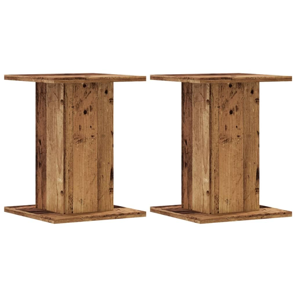 vidaXL Podstawki pod głośniki, 2 szt., stare drewno, 30x30x40 cm, stojak na głośnik, podstawka do głośnika, podstawki do głośników, stojak pod głośnik