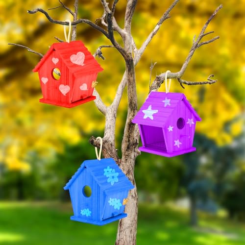 Gindoor Bluebird Houses For Outside Clearance With Pole, Hanging Bird House Outdoors Garden Patio With Easy Clean Wood Birdhouse Viewing Window Garden Patio thumb #5