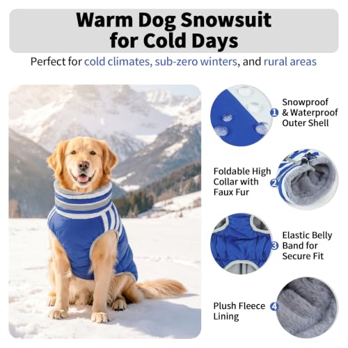 Image of Dog Jackets for Large Dogs, Warm Dog Winter Coat with Harness, XXXL