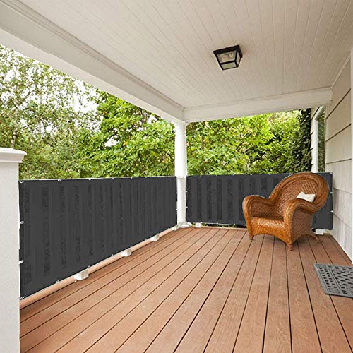 Adyic Balcony Privacy Screen Cover, Fence Mesh Windscreen For Porch Deck, Uv Protection Weather-Resistant With 24 Cable Ties, Outdoor, Backyard, Patio, Balcony, Apartment Railings (3'X16.4', Grey) #TOP5