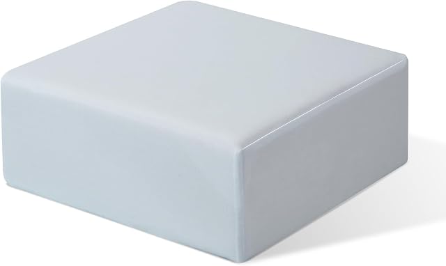 TOPPURE Cube Memory Foam Pillow for Side Sleepers, Cervical Pillow for Neck and Shoulder Pain Relief, Coach Pillow, Travel Pillow with Washable Pillowcase, White (Gray, 14"x14"x5")
