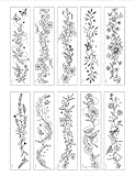 Autocollants De Tatouage De Fleurs Sauvages Noires Et Blanches Européennes Et Américaines Autocollants De Tatouage De Lavande Imperméables 60 * 230mm