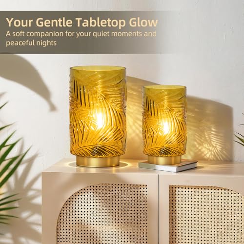 Veilleuse à piles design jaune pour centre de table salon