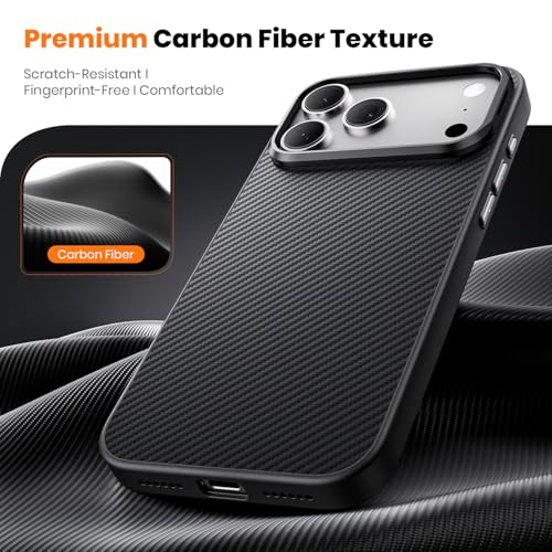 Coque en carbone iPhone 17 Pro Max antichoc Magsafe avec support de visionnage - 3