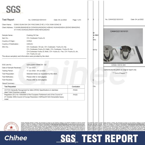 Foto von Chihee Fettbehälter Rostfreier Stahl Speckfett-Sparer mit feinmaschigem Sieb 2 L Ölbehälter Fettkanne mit staubdichtem Deckel Rutschfestes Tablett für die Küche zum Aufbewahren von Brat- und Kochfett
