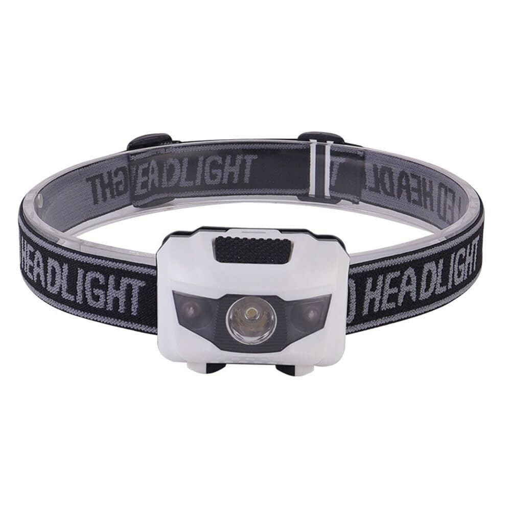 QFGVMXBWKZH 3W Powerful Mini Headlamp Red Light LED Headlight 4-Mode Torch Waterproof Camping Fishig Lantern(White)