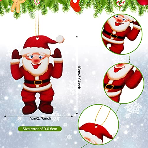 Spiareal 33 Pieces Christmas Tree Ornaments Set Funny Santa Claus Wood Ornaments Mooning Santa Claus Snowboarding Santa Claus Christmas Tree Ornament #TOP1