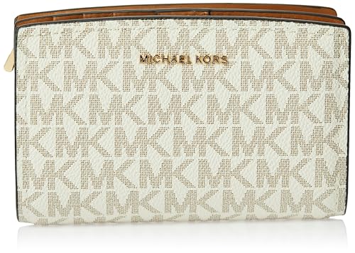 Michael Kors Bryant Medium Zip Around Wallet, Vanilla/Acorn