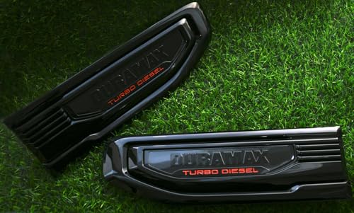 Image of Pair Set Turbo Diesel Emblems Side Vent Logo Compatible with 2020-2025 Sierra 1500 Dura-max Turbo Diesel Badge Kit 86532091 (Glossy Black)