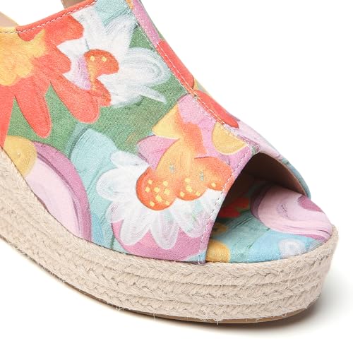 Image of Tilocow Espadrilles Wedges for Women Open Toe Ankle Strap Platform Dressy Casual Sandals Travel Slides