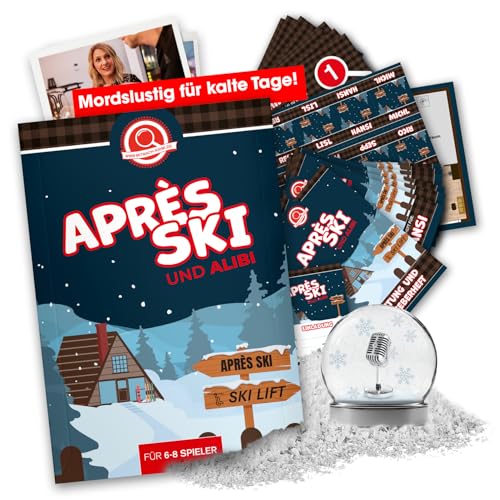Dîner de crime pour la maison et alibi humour après-ski pour 6-8 joueurs