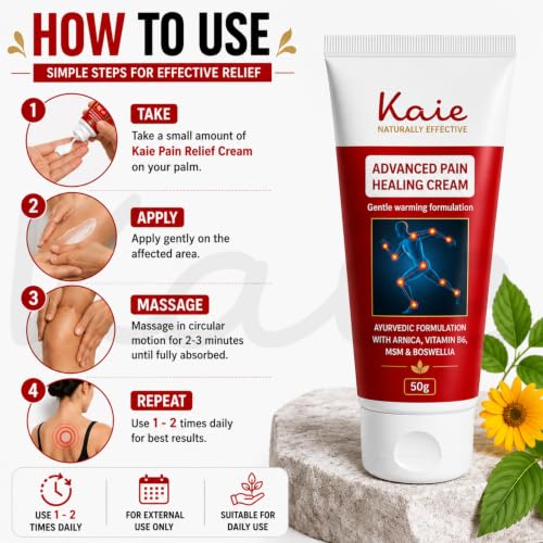 Image of Japanese Advanced Pain Healing Cream, Deep Relief from Back Pain, Knee Pain, Neck Pain, Shoulder Pain & Sprains, Natural Ingredients - Vitamin B6, MSM, Arnica, Boswellia | 50 g, pack of 1