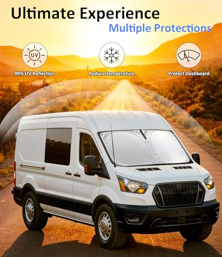 Image of Windshield Sunshades Custom Fit for Ford Transit 2021-2026