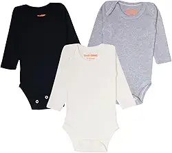 Kit 3 Body Minimalista Para Bebês Manga Longa Unissex Menina Menino - 100% Algodão 0 A 9 Meses