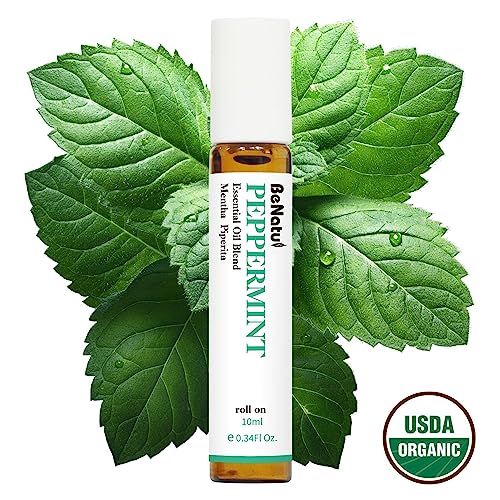Benatu Peppermint Oil Roll On Pre-Diluted Essential Oil Blend For Hair Growth, Skin, Aromatherapy, Topical Massage #TOP1