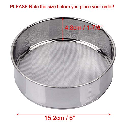 Ampseven Flour Sifter For Baking - Stainless Steel 40 Mesh Small Tamis 6Inch Round Sifter,Mini Fine Mesh Flour Sieve(6 Inch, 40M Mesh) #TOP1