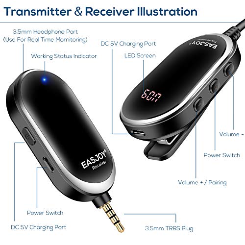 Draadloze Lavalier Microfoon systeem draadloze Lapel clip on Mic Micro oplaadbare draadloze zender ontvanger voor iPhone iPad Smartphone Camera Laptop opnemen YouTube Interview Vlog - Image 3