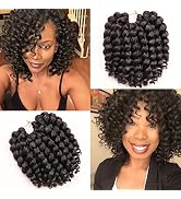 8 Inch Jamaican Bounce Crochet Hair 22 Strands Jumpy Wand Curl Crochet Hair 4 Packs Curly Crochet...