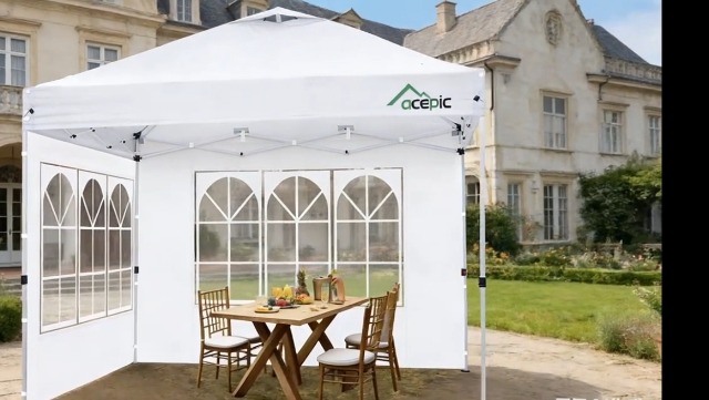 2 Pannelli Laterali In Tessuto Oxford Per Gazebo 3x3m - SmoothNovelty - Mezza Parete Nera, Protezione UV E Pioggia, Per Tenda Pop-Up