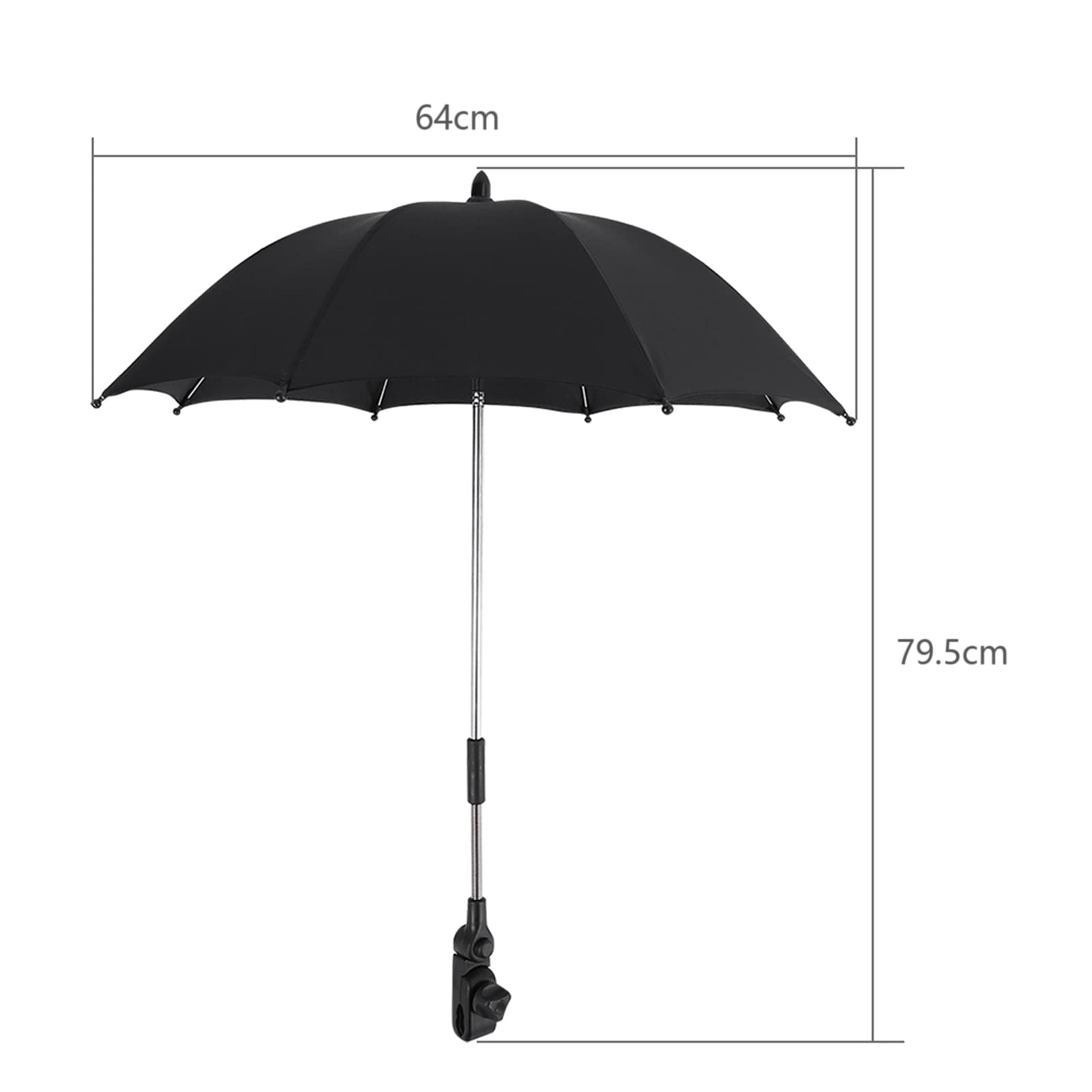 Parasol do Wózka Dziecięcego z Uchwytem, Ochrona UV, Ochrona przed Deszczem