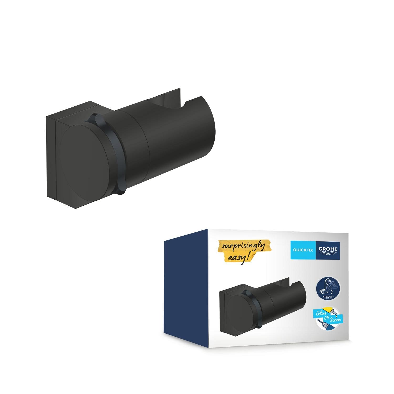 GROHE Vitalio Universal Quickfix- Soporte mural regulable, Negro Mate 261832431